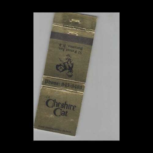 Matchbook cover cheshire cat - cheshire,